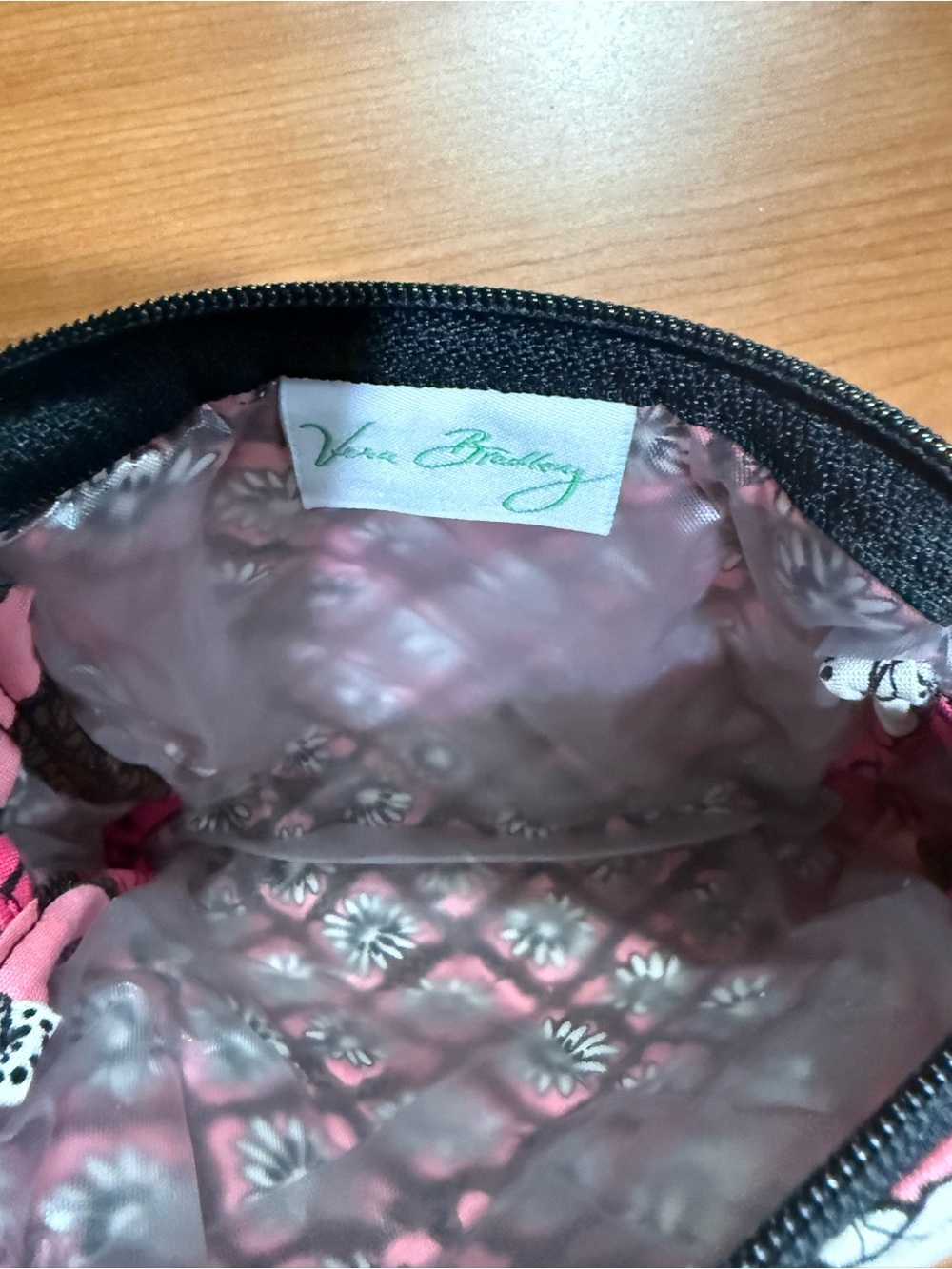 Vera Bradley Pink Floral Quilted Cosmetic Pouch View 3